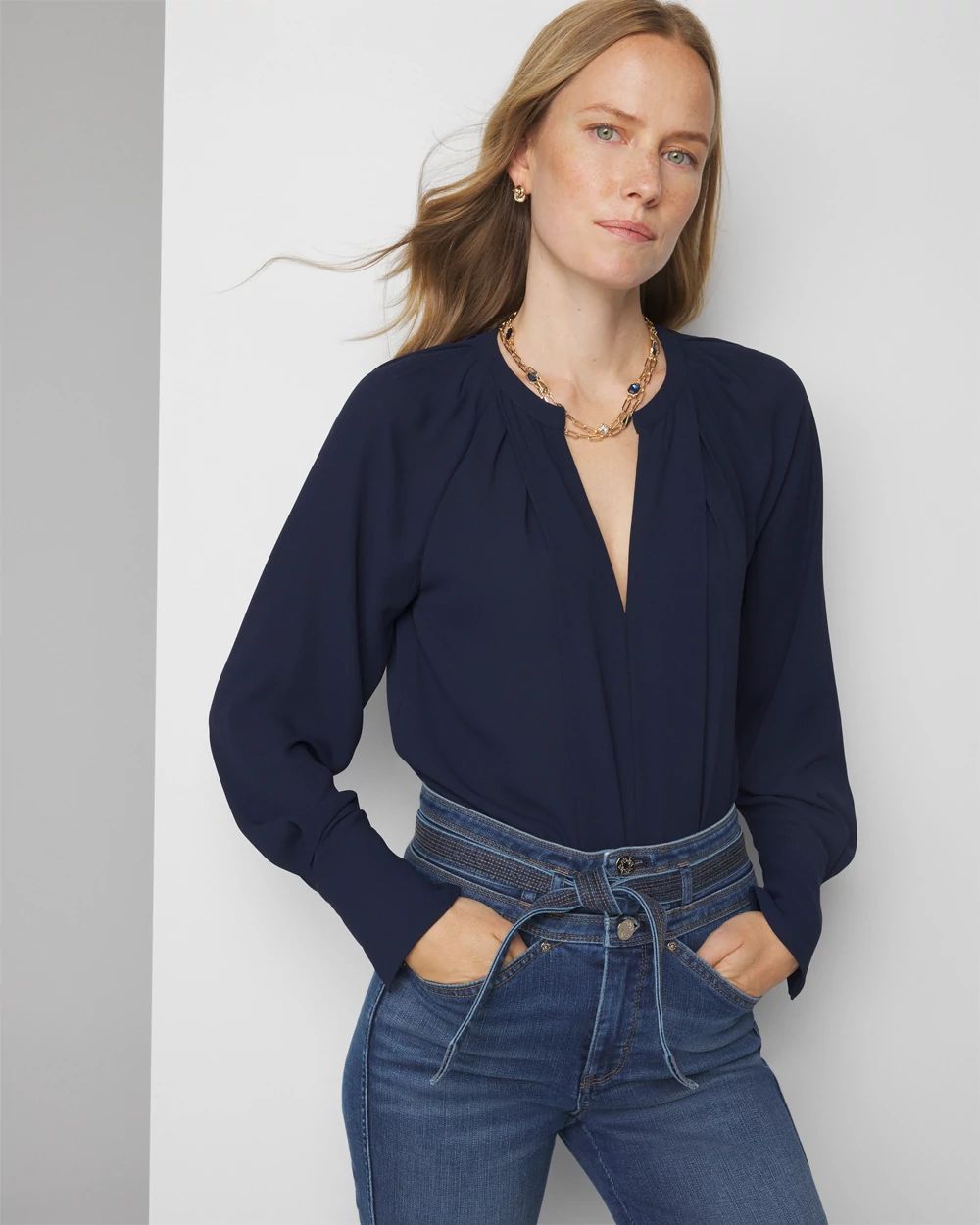 Pleated Front Blouse | White House Black Market